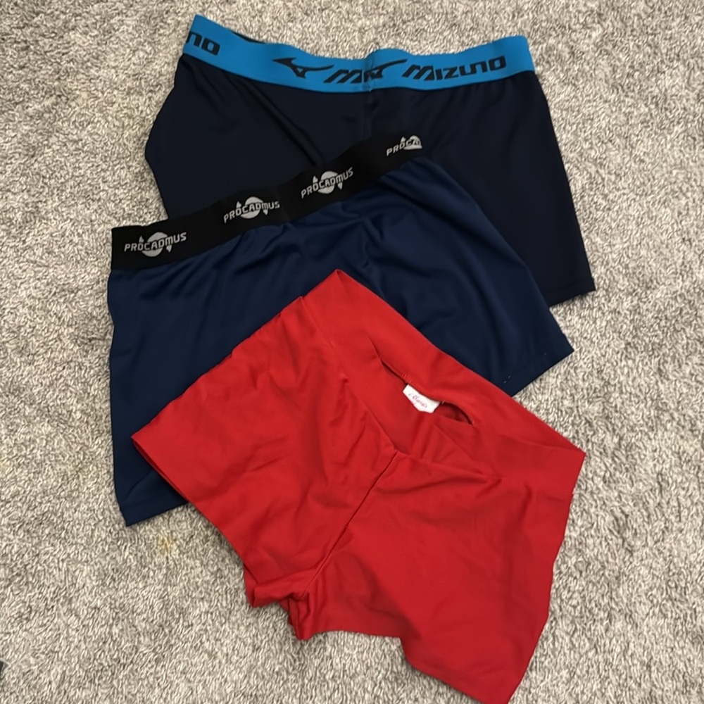 3 pairs of spandex shorts
